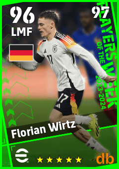 Florian Wirtz — LMF, OVR 96, MAX 97