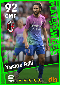 Yacine Adli — CMF, OVR 92, MAX 92