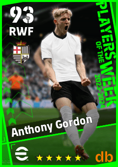 Anthony Gordon — RWF, OVR 93, MAX 93