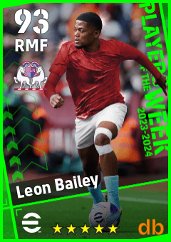 Leon Bailey — RMF, OVR 93, MAX 93