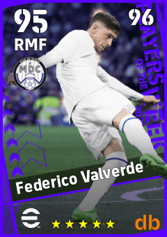 Federico Valverde — RMF, OVR 95, MAX 96