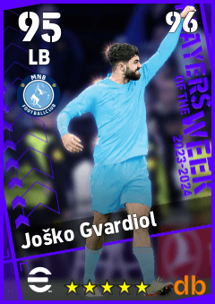 Joško Gvardiol — LB, OVR 95, MAX 96