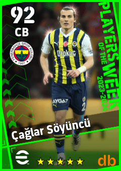 Çağlar Söyüncü — CB, OVR 92, MAX 92