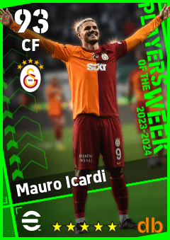 Mauro Icardi — CF, OVR 93, MAX 93