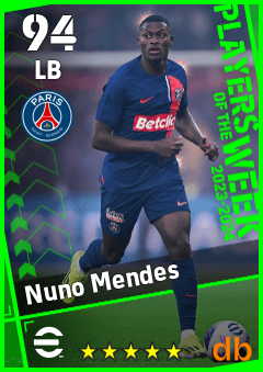 Nuno Mendes eFootball player card