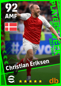 Christian Eriksen — AMF, OVR 92, MAX 92