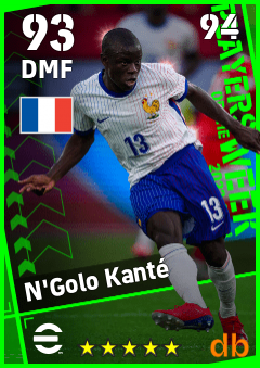 N'Golo Kanté — DMF, OVR 93, MAX 94