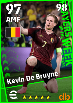 Kevin De Bruyne — AMF, OVR 97, MAX 98