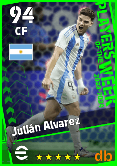 Julián Alvarez eFootball player card