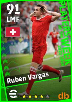 Ruben Vargas — LMF, OVR 91, MAX 91
