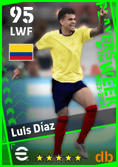Luis Díaz — LWF, OVR 95, MAX 95