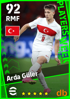 Arda Güler — RMF, OVR 92, MAX 92