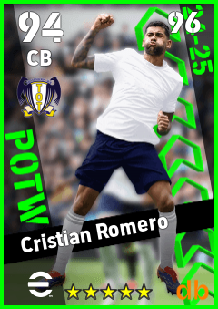 Cristian Romero — CB, OVR 94, MAX 96