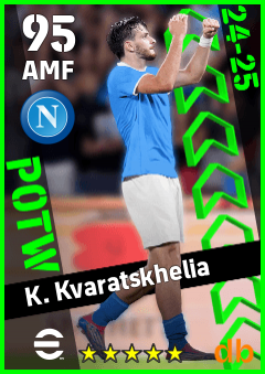 K. Kvaratskhelia — AMF, OVR 95, MAX 95