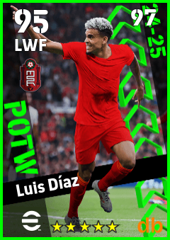 Luis Díaz — LWF, OVR 95, MAX 97