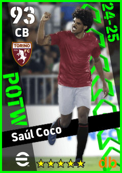 Saúl Coco — CB, OVR 93, MAX 93