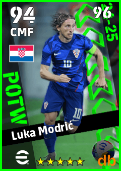 Luka Modrić — CMF, OVR 94, MAX 96