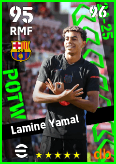 Lamine Yamal — RMF, OVR 95, MAX 96
