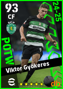 Viktor Gyökeres — CF, OVR 93, MAX 93