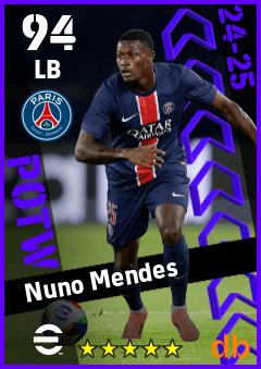 Nuno Mendes eFootball player card
