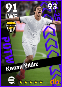 Kenan Yıldız — LWF, OVR 91, MAX 93