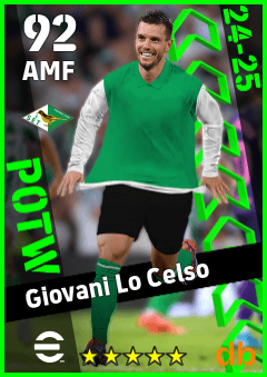 Giovani Lo Celso — AMF, OVR 92, MAX 92