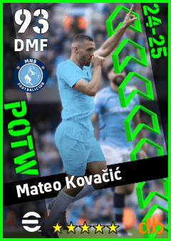 Mateo Kovačić — DMF, OVR 93, MAX 93