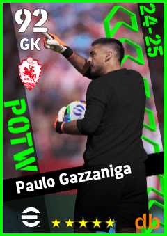 Paulo Gazzaniga — GK, OVR 92, MAX 92