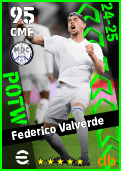 Federico Valverde — CMF, OVR 95, MAX 95