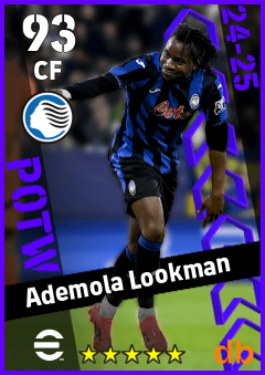 Ademola Lookman — CF, OVR 93, MAX 93
