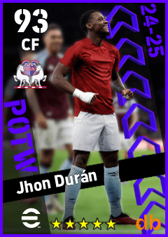 Jhon Durán — CF, OVR 93, MAX 93