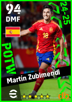 Martín Zubimendi — DMF, OVR 94, MAX 94