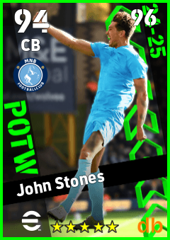 John Stones — CB, OVR 94, MAX 96