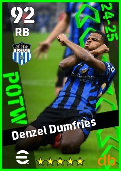 Denzel Dumfries — RB, OVR 92, MAX 92