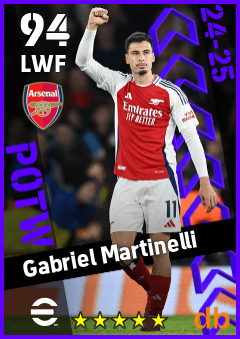 Gabriel Martinelli — LWF, OVR 94, MAX 94