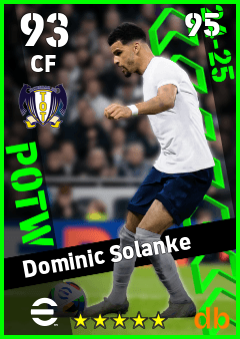 Dominic Solanke — CF, OVR 93, MAX 95