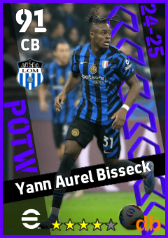 Yann Aurel Bisseck — CB, OVR 91, MAX 91
