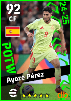 Ayoze Pérez — CF, OVR 92, MAX 92
