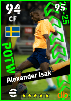 Alexander Isak — CF, OVR 94, MAX 95