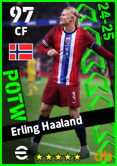 Erling Haaland — CF, OVR 97, MAX 97