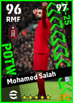 Mohamed Salah — RMF, OVR 96, MAX 97