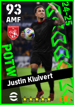 Justin Kluivert — AMF, OVR 93, MAX 93