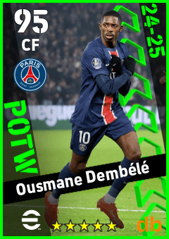 Ousmane Dembélé — CF, OVR 95, MAX 95