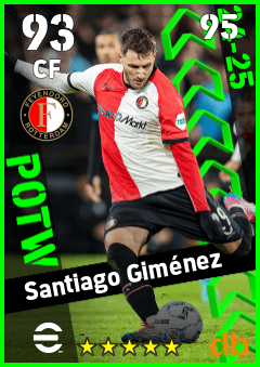 Santiago Giménez — CF, OVR 93, MAX 95