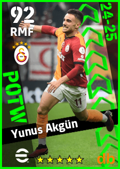 Yunus Akgün — RMF, OVR 92, MAX 92