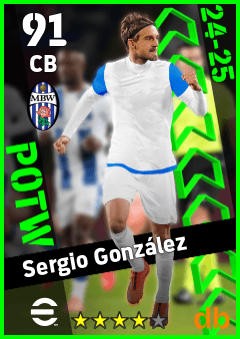 Sergio González — CB, OVR 91, MAX 91