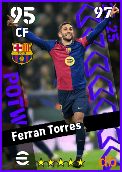 Ferran Torres — CF, OVR 95, MAX 97