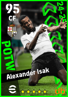 Alexander Isak — CF, OVR 95, MAX 95