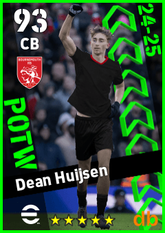 Dean Huijsen — CB, OVR 93, MAX 93