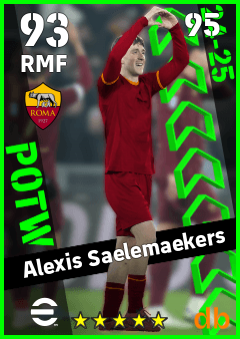 Alexis Saelemaekers — RMF, OVR 93, MAX 95